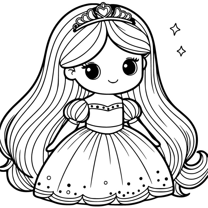 girl with a princess dress and long hair