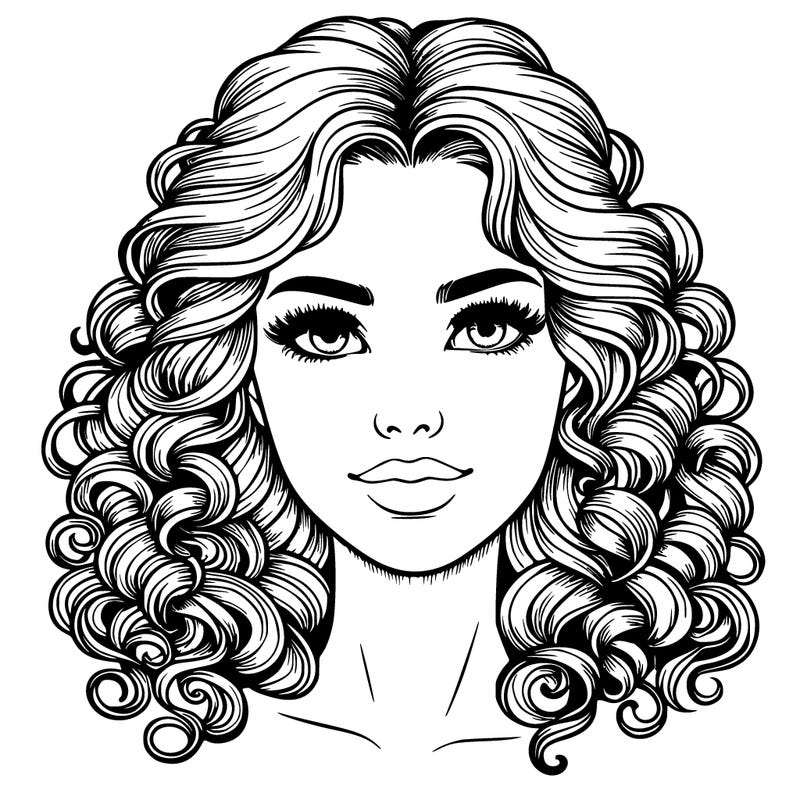 realistic woman with ringlet curls