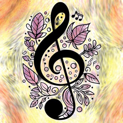 treble clef with nature