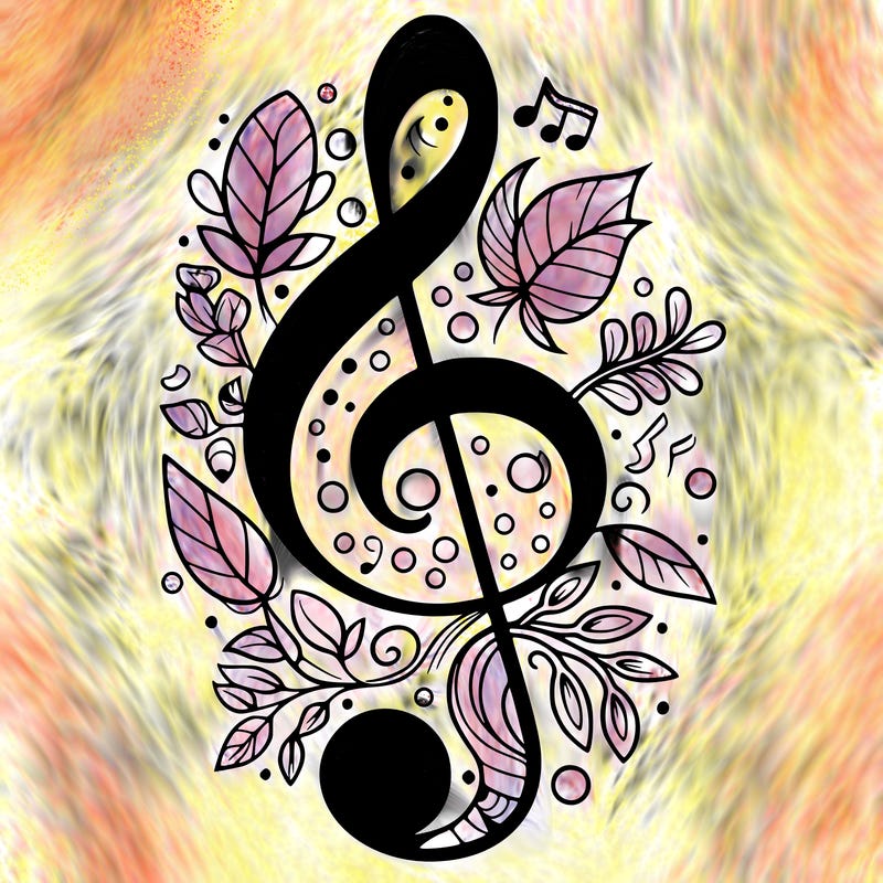 treble clef with nature