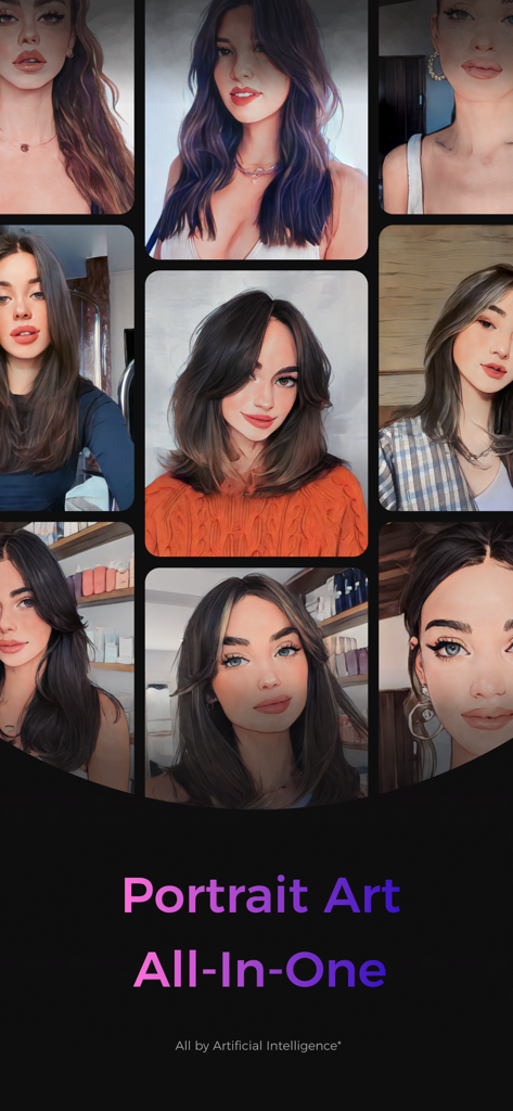 Portrait Art - Toon Profile - A grid showing various AI generated cartoon and artistic profile styles for social media