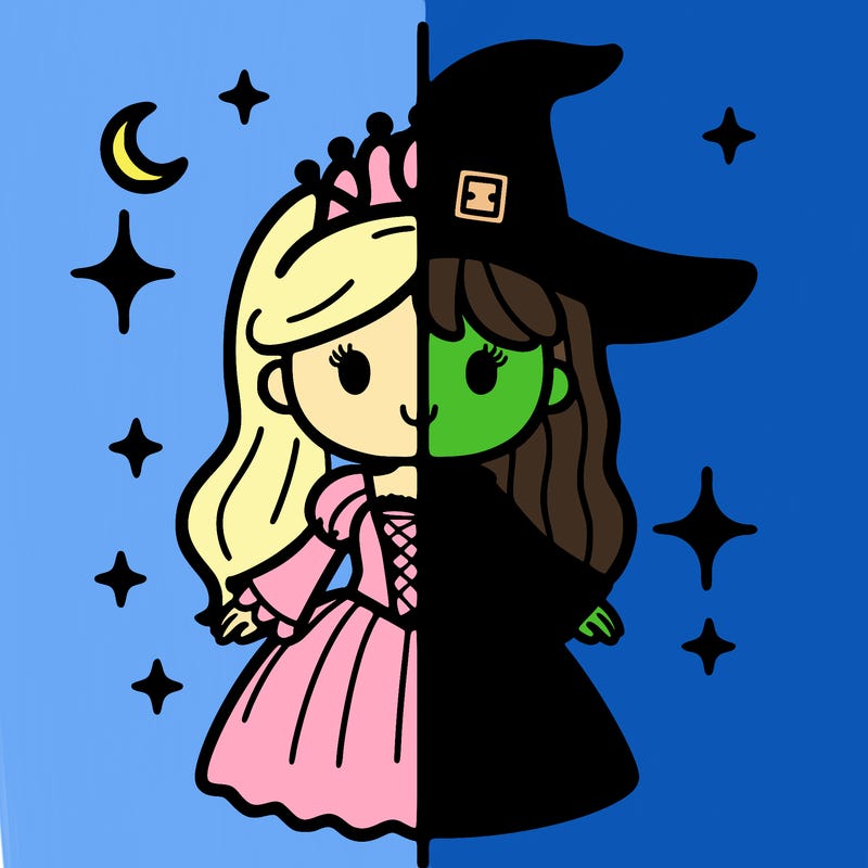 split princess and witch