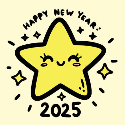 happy new year 2025 star wish