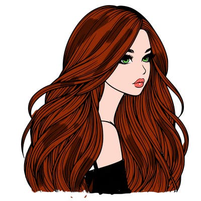 realistic girl with long realistic hair