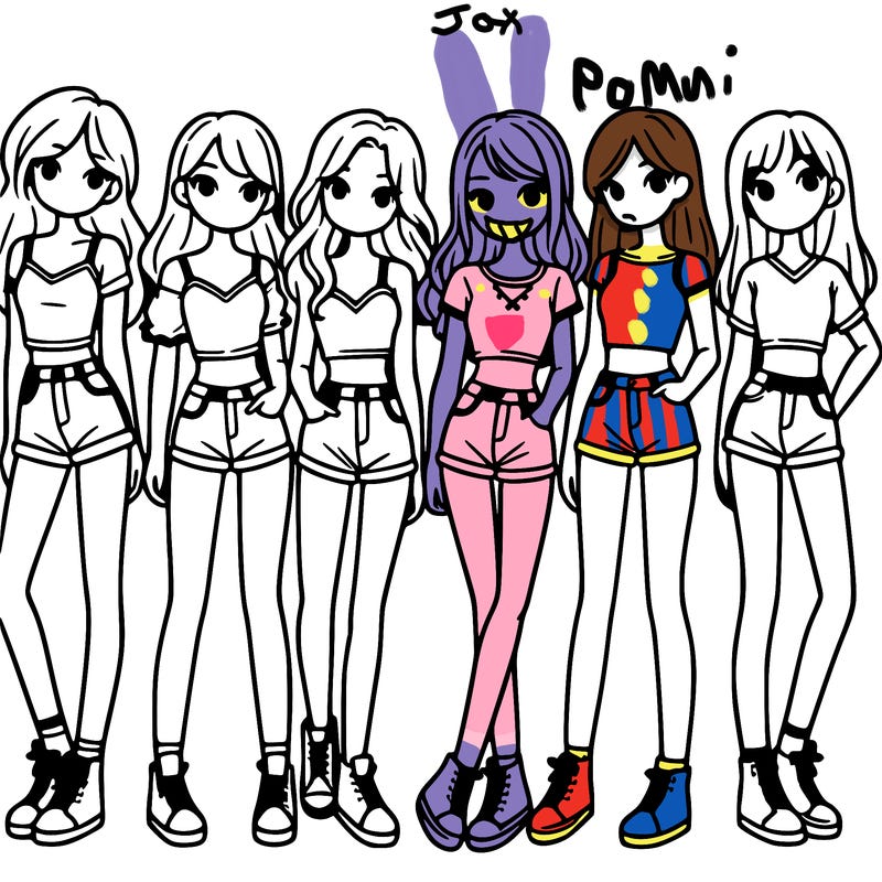 a group of girls wearing crop tops and shorts