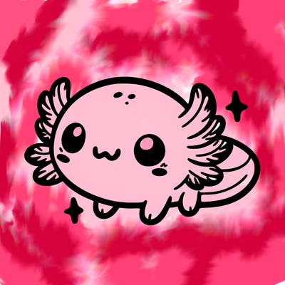 cute easy baby axolotl