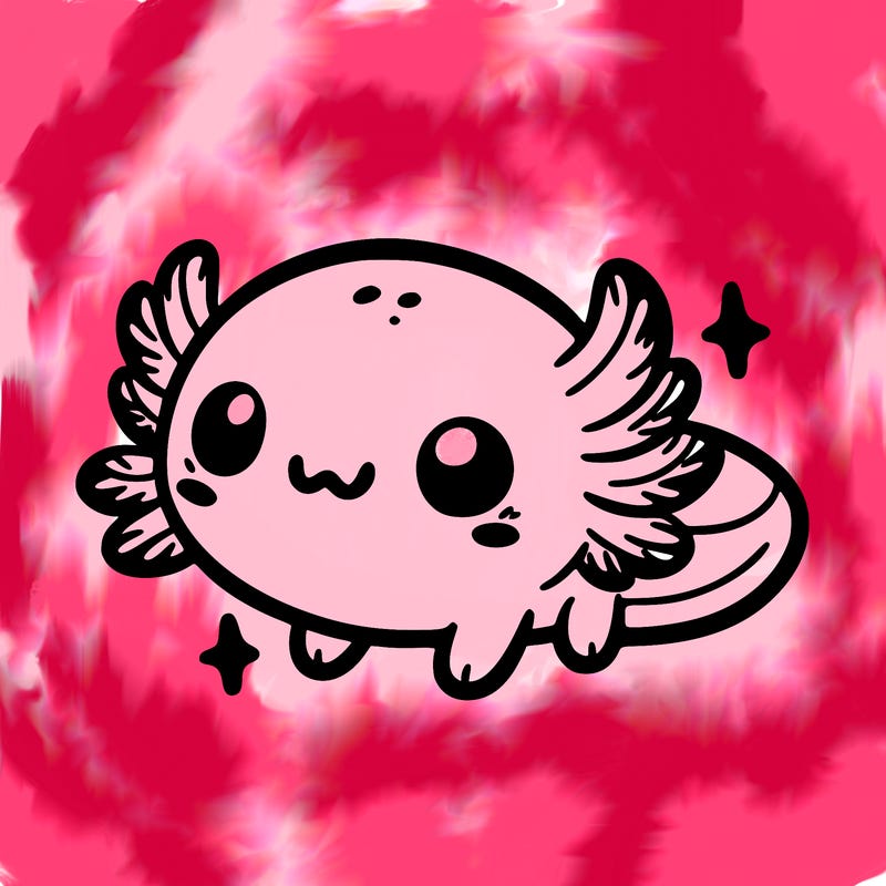 cute easy baby axolotl