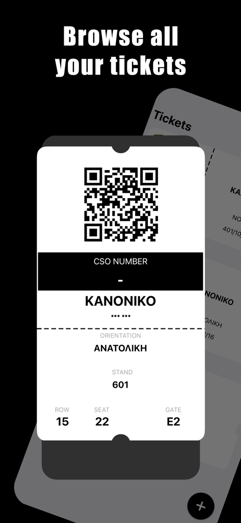 APOEL FC Wallet - Digital football match ticket with QR code and seat details displayed in the APOEL FC Wallet app