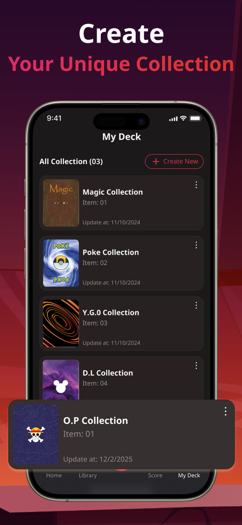 TCG Card Identifier Value - Interface of the TCG Card Identifier app displaying organized card collections for Magic Poke and Yu Gi Oh