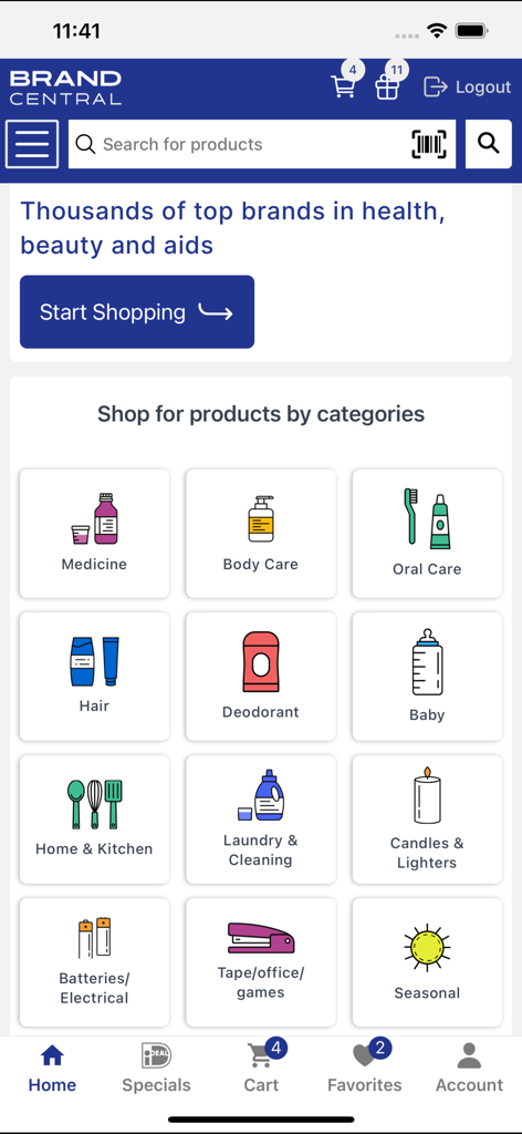 BC Wholesale - BC Wholesale mobile app interface showing a list of product categories like medicine body care and household supplies for business buyers
