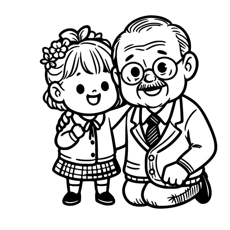 a grandpa and his granddaughter