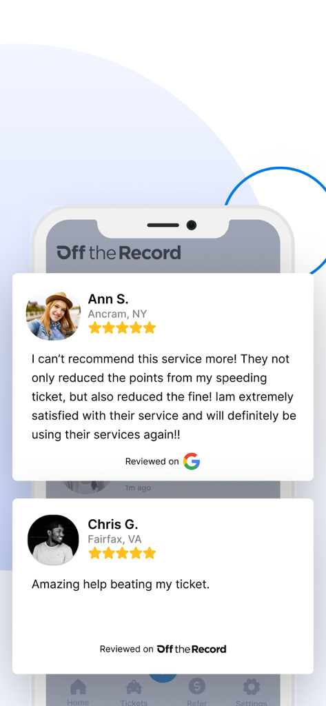 Off The Record: Ticket Lawyer - Off The Record交通違反切符法務サービスアプリの肯定的なユーザーレビュー