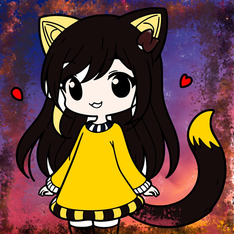 girl with cat ears and tail