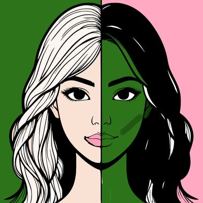 realistic girl, split