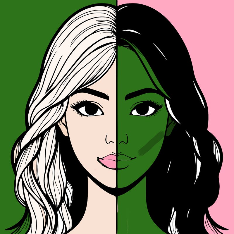 realistic girl, split