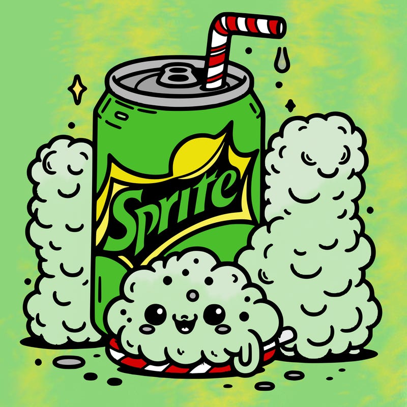 sprite soda with cotton candy