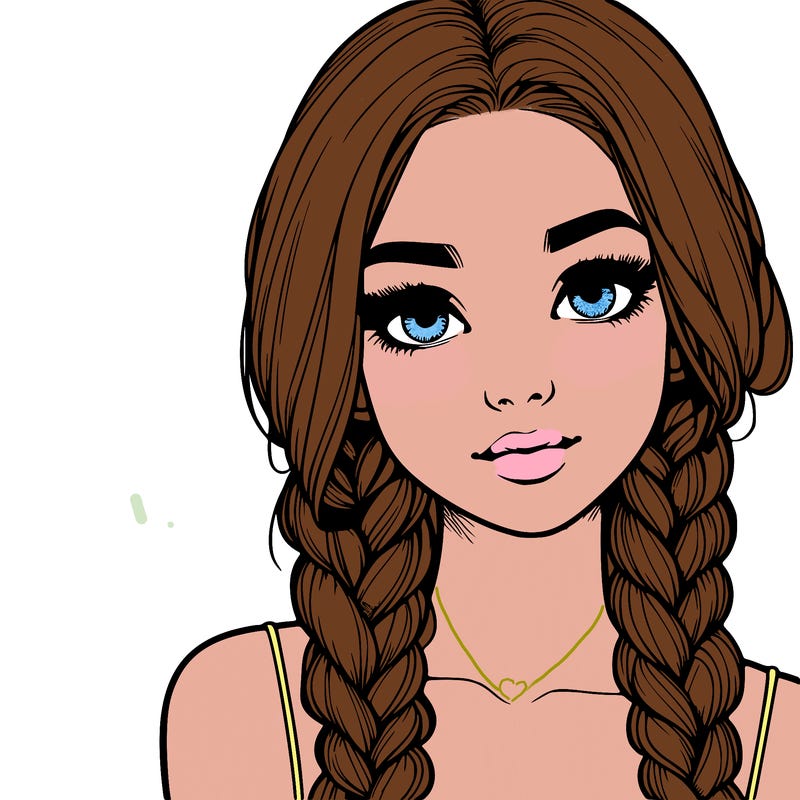 realistic girl with braids