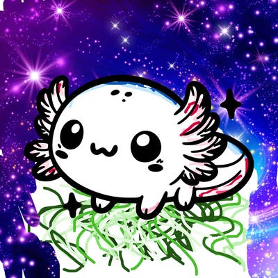 cute easy baby axolotl