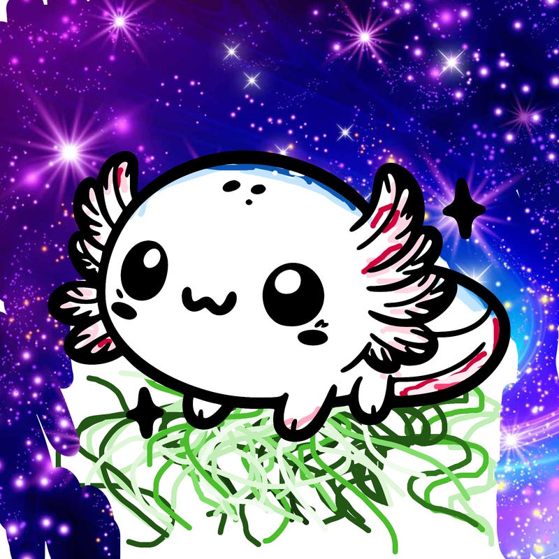 cute easy baby axolotl