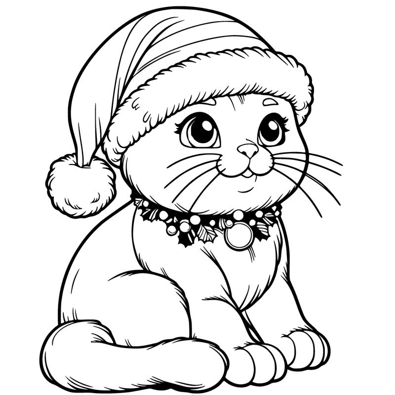 realistic christmas cat