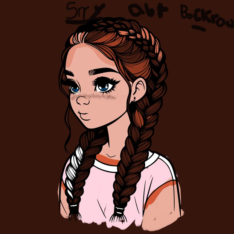 realistic girl with braids