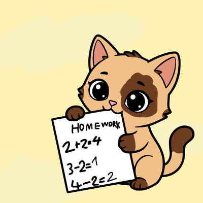 a small cat with a blank sheet of paper in its hand. the cat is sooooooo cute!