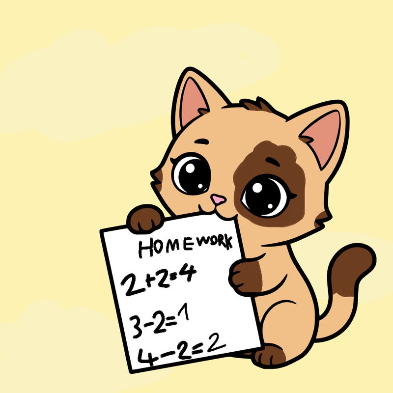 a small cat with a blank sheet of paper in its hand. the cat is sooooooo cute!