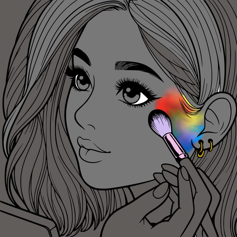 a realistic girl doing her makeup