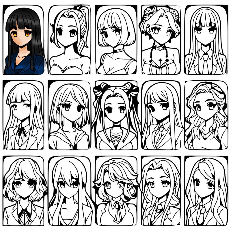 girls that look diffrent anime