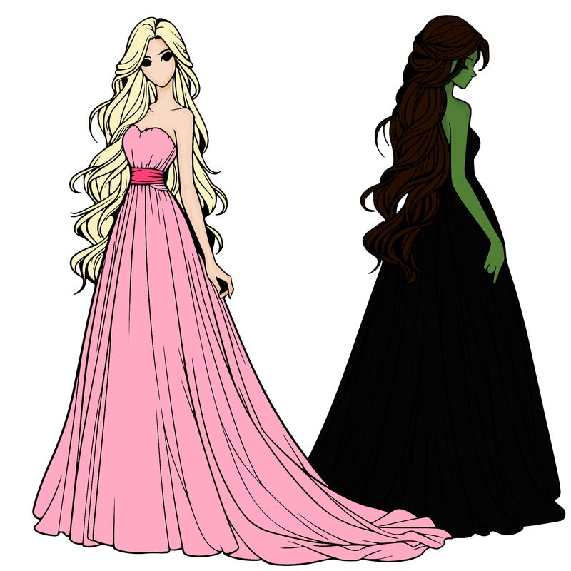 realistic woman with long flowing dress