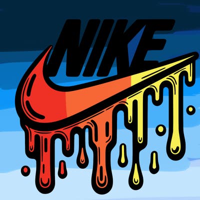 dripping nike logo