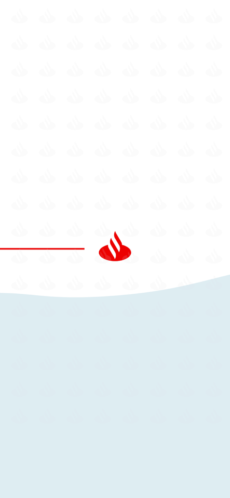 Santander Connect UK - Pantalla de inicio de la aplicación Santander Connect UK con el logotipo de llama roja