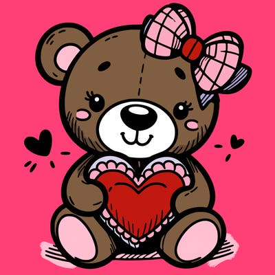 teddy bear hugging a heart