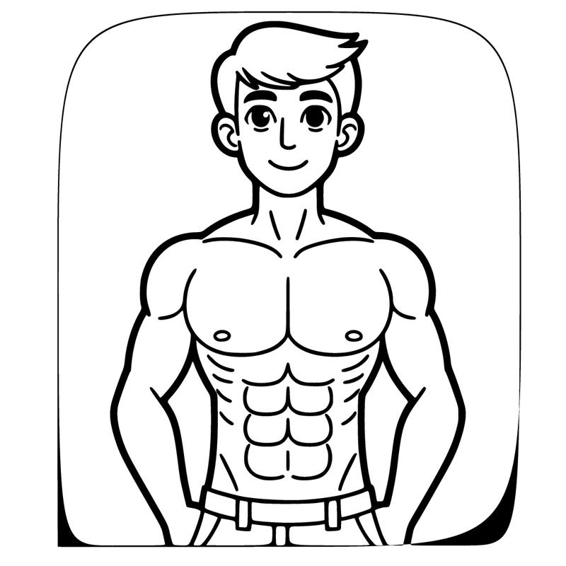 man with slim body and with a six pack and short hair