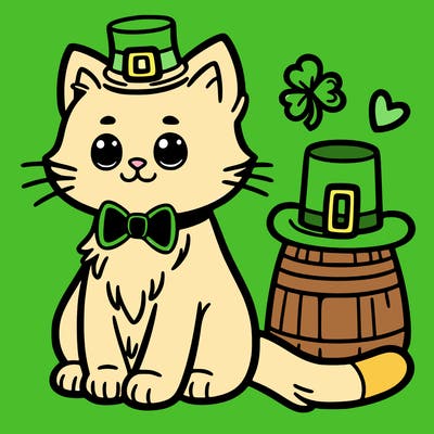 st patrick day cat