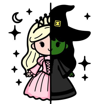 split princess and witch