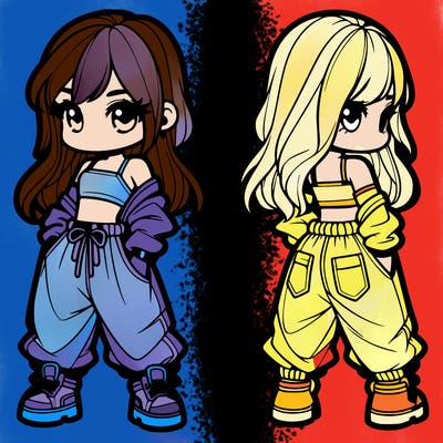 girl in crop top and baggy pants