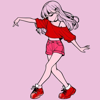 realistic girl danceing