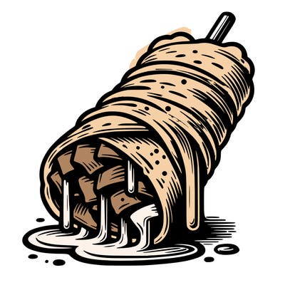 shawarma with sauce dripping