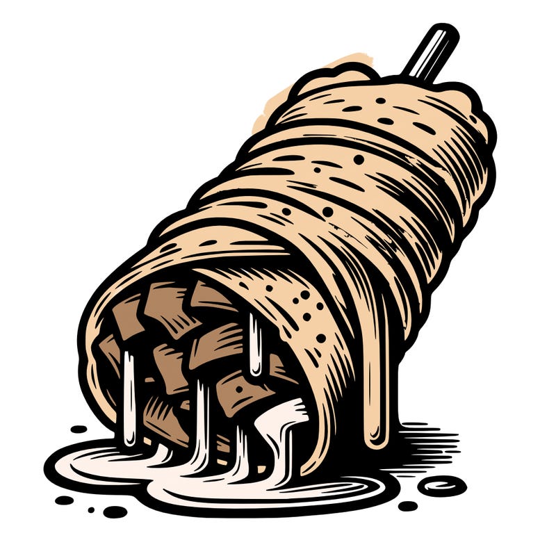 shawarma with sauce dripping