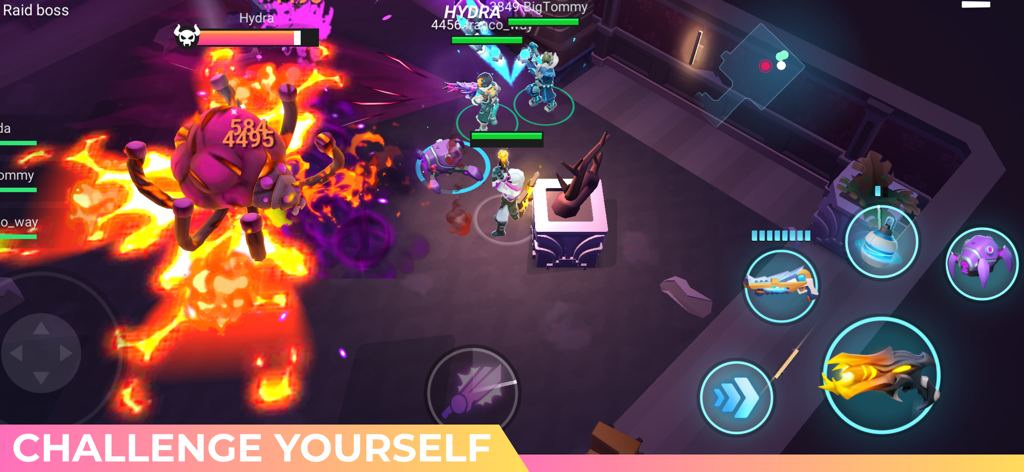 Riftbusters: Action RPG - Cooperative raid boss battle against Hydra in Riftbusters Action RPG