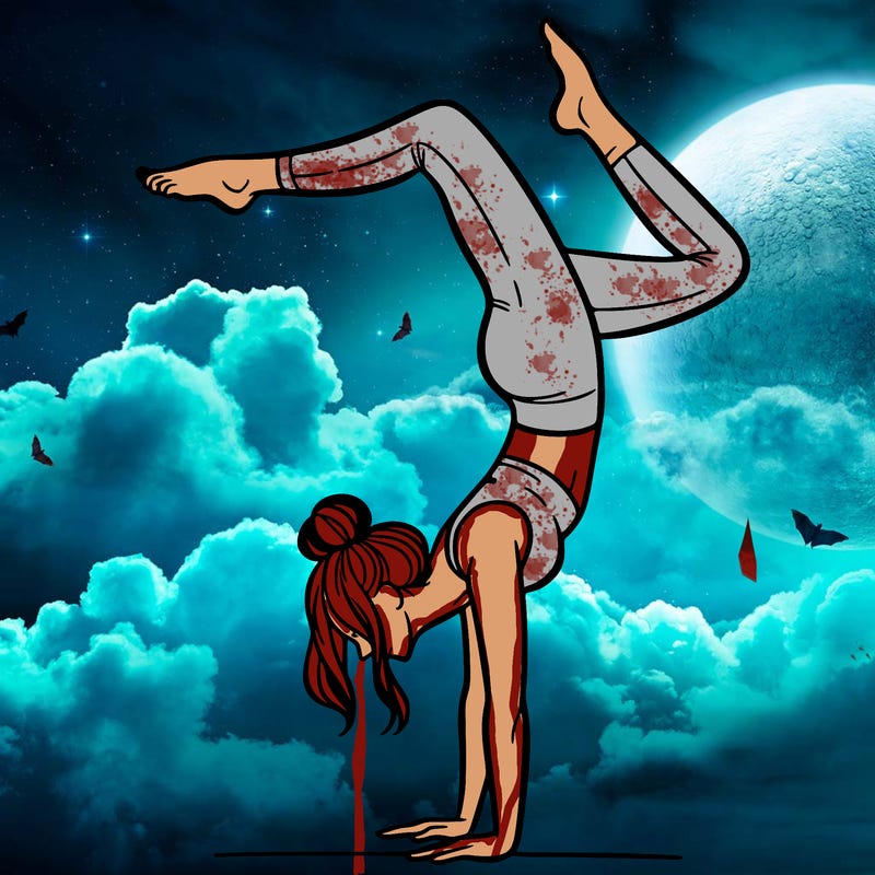 a woman doing a handstand