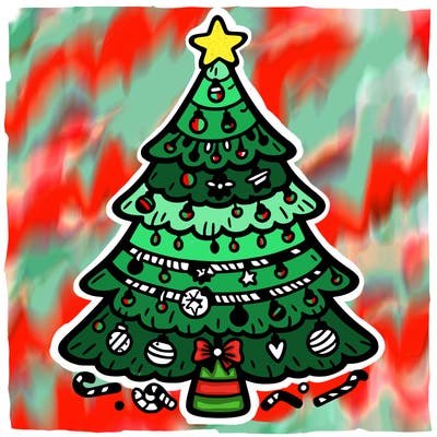 christmas tree with lots of details