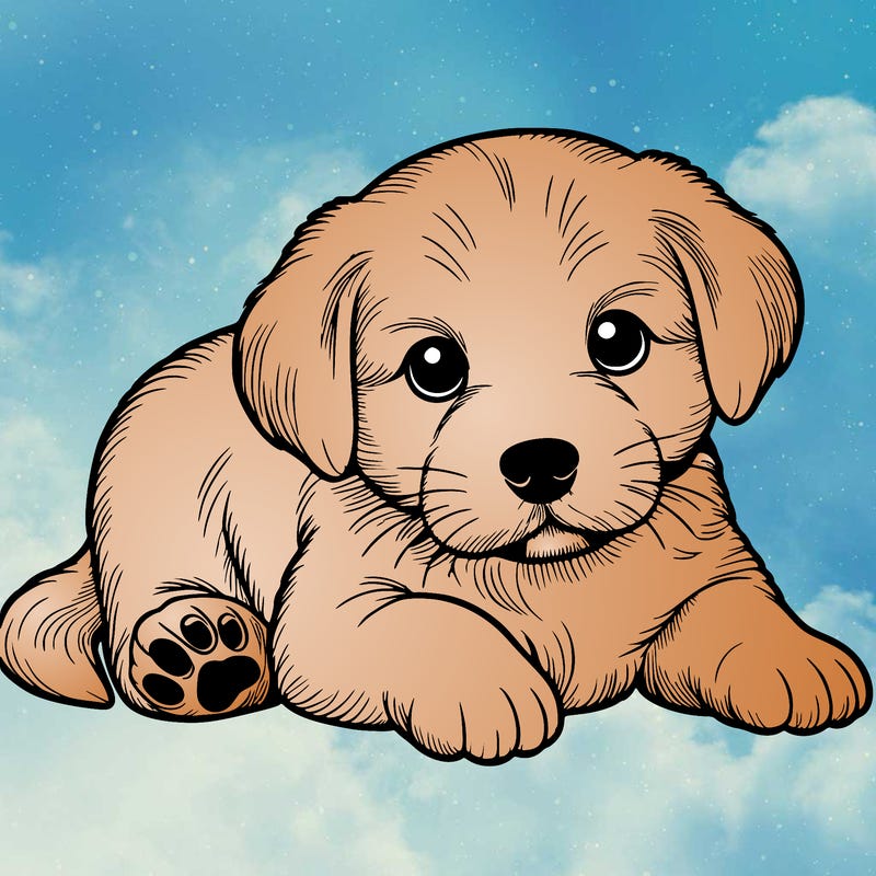 a cute realistic puppy