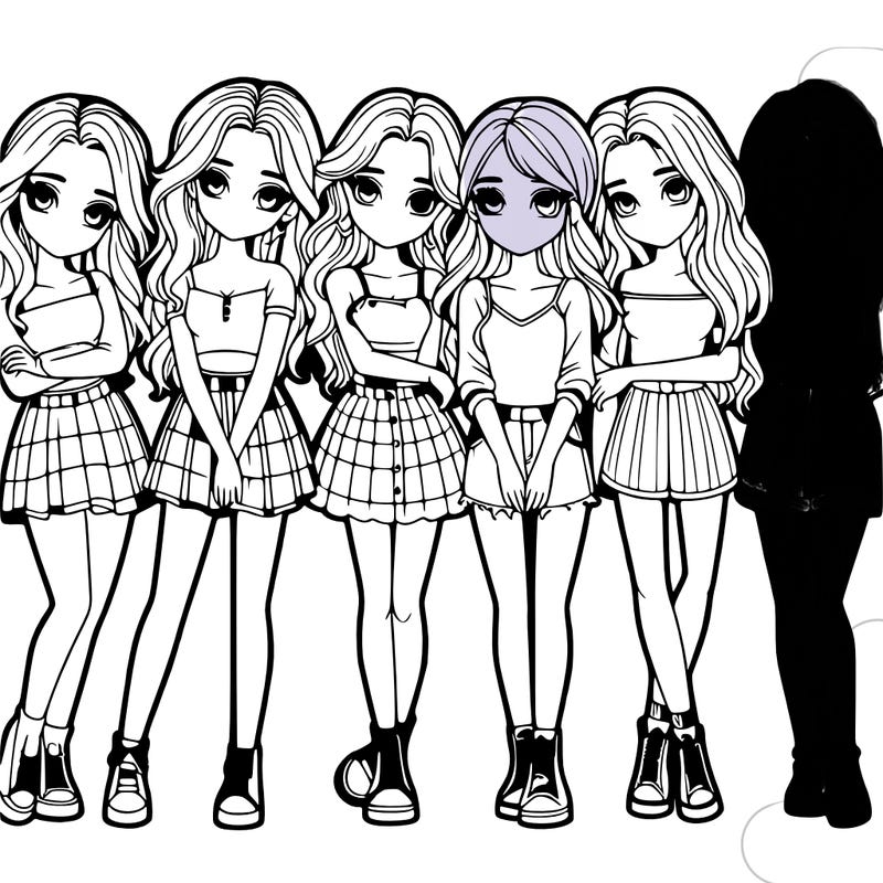 a group of girls realistic