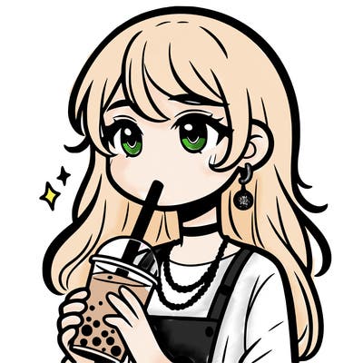 teenage girl drinking boba