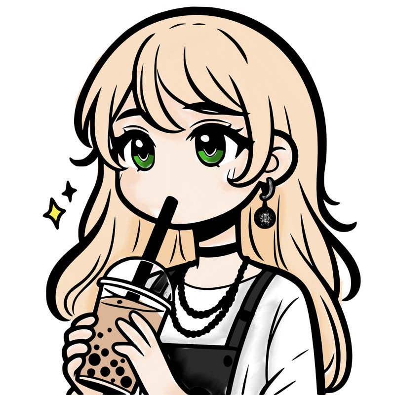 teenage girl drinking boba