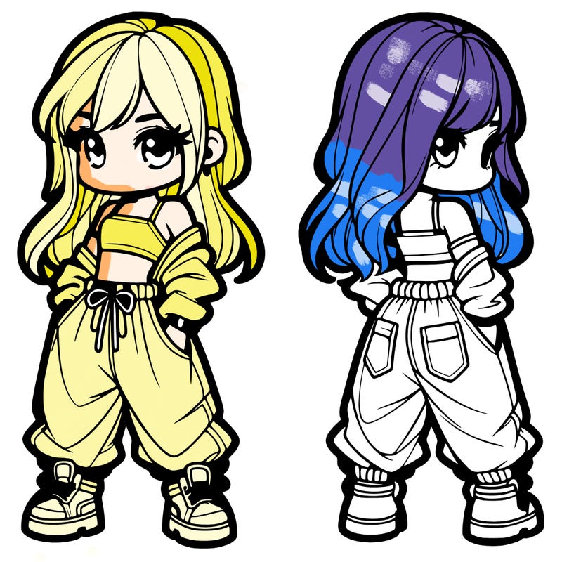 girl in crop top and baggy pants