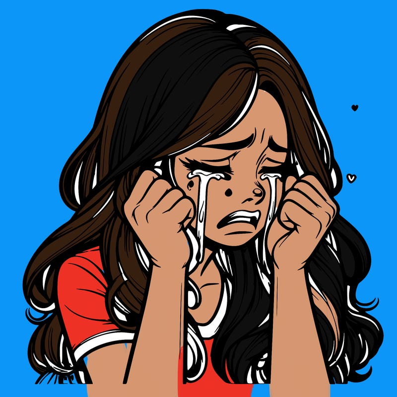 realistic girl crying