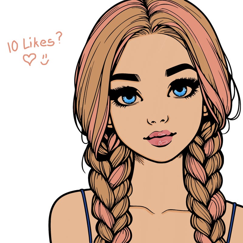 realistic girl with braids